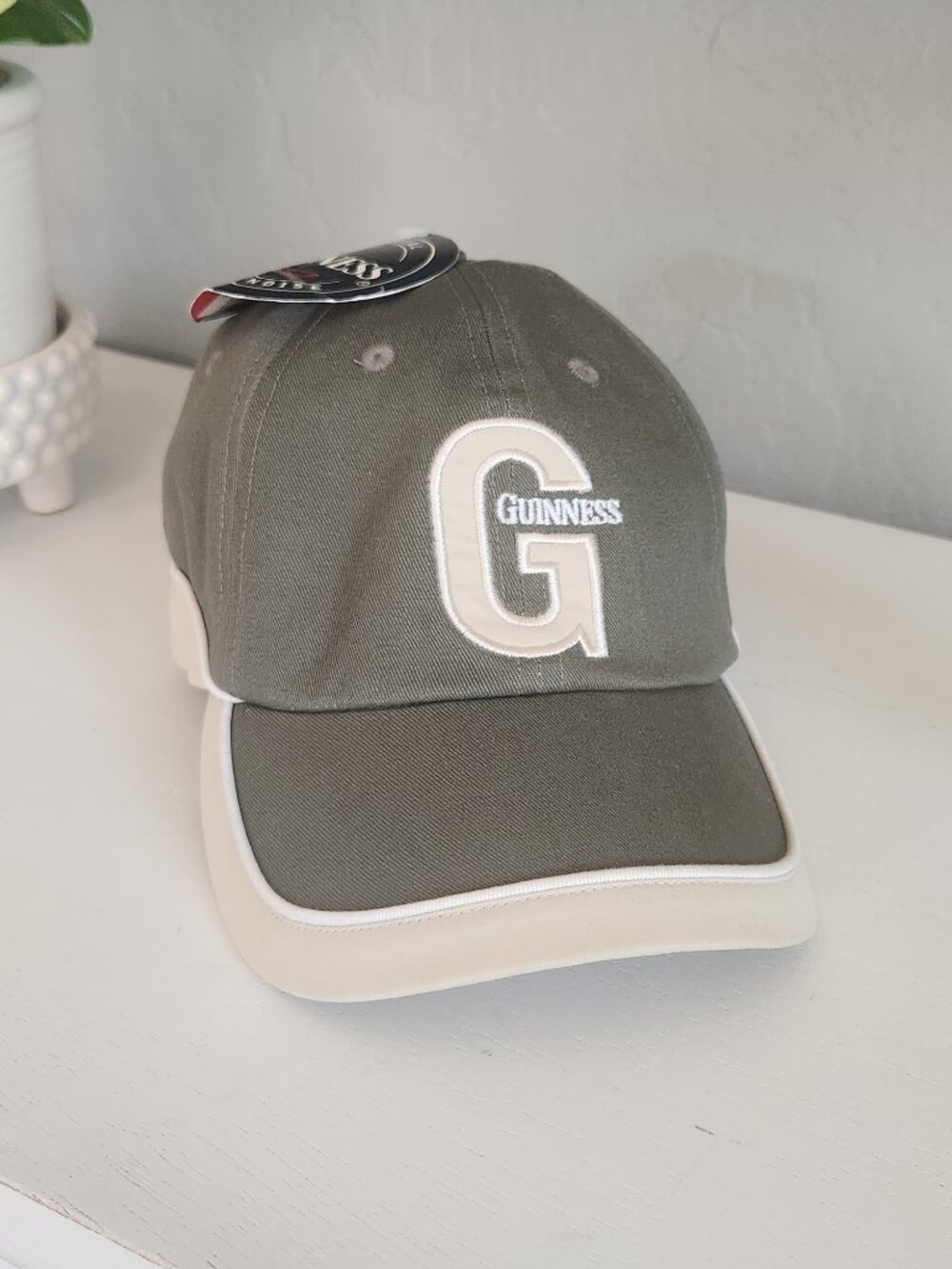 *NEW* Guinness Olive Green Cotton Ball Cap with Adjustable Snap Strap | 59cm